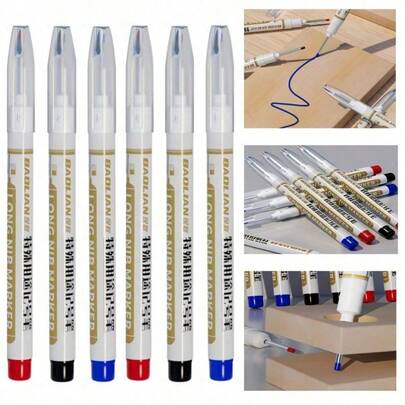 30支长头永久性记号笔，油性木工记号笔，适用于陶瓷、木材、金属、塑料、纸板等材质，是绘画、标记、DIY工艺的理想之选，书写流畅，专业美术记号笔，防漏，经久耐用，适合学生、教师、木工、工匠等使用。