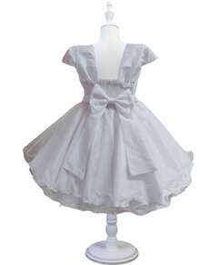 Children's Embroidered Party Dress With Luxurious Pearl Belt - 白色 - 查看 7