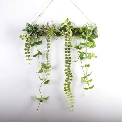 1 قطعة ديكور جداري نباتات معلقة بطراز بوهيمي اصطناعية، مناسبة للمنزل والغرفة والشقة والمطبخ وغرفة الطعام وغرفة المعيشة