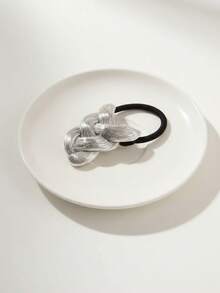 Women's Woven Metal Hair Tie - Premium Elastic Hair Rope With Ponytail Hook, Versatile Back-Of-Head Hair Accessory - Multicolor - View 9