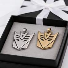 Hasbro 情侣项链，男女通用吊坠项链，霸天虎设计，配饰，生日和节日礼物 - 銀色 - 查看 7