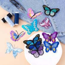 PCS Butterfly Patch Sew On, Butterfly Embroidered Iron On Patches, Iron Sew On Embroidered Applique Decoration Sewing Patches For Bags, Jacket, Jean, Clothes DIY Patches,12 Bright Color - như trong hình - Xem 8