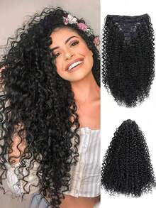 20-Inch Clip-In Hair Extensions Long Hair Extension For Women, Seven-Piece Small Curl Hair Extension, Invisible Seamless Small Wave Hair Extension - Multicolor - View 11