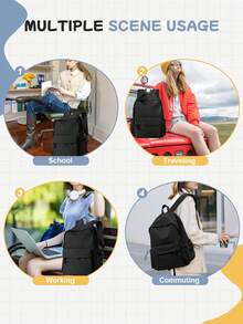 Multi-Pocket Casual Backpack For Men Women, Lightweight Water Resistant Daypack With Mulit-Color Options, Breathable Decompression Shoulder Straps & Anti-Theft Hidden Pocket, Large Capacity Laptop Backpack For College, Work, Travel & Daily Use, Ideal For Students, Commuters & Outdoor Activities - Multicolor - View 7