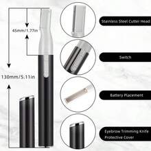 Máy tỉa lông mày điện xoay được Tongtletech dành cho nữ, máy cạo râu chính xác vùng kín, nách, chân, toàn thân, cầm tay. - A - Xem 2