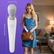 Magic Wand Massager Vibration, Christmas Gift For Women Men, Cordless Electric Back Massager, Portable 5 Speeds Deep Tissue Vibrator Personal Wand Massager For Relaxation,Sports Recovery, White - 預設 - 查看 5