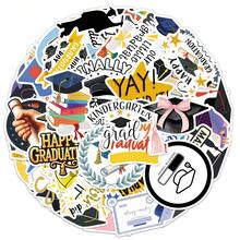 50pcs Graduation Season Graffiti Creative Cartoon Celebration Personalized Decorative DIY Stickers For Bookshelf, Bicycle, Envelopes Scrapbook Supplies Stationery Funny Stickers - 50 Photos Of Graduation Season - View 5