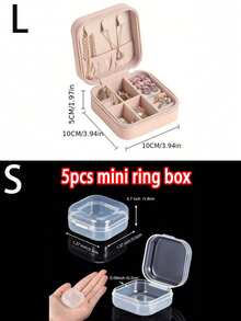 Multifunctional Travel Jewelry Box, Dust-Proof PU Jewelry Storage Box, Compact Portable Jewelry Storage Container For Necklaces, Rings, Earrings And Other Accessories, Ideal Holiday Gift, Women's Gift Box - Multicolor - View 9