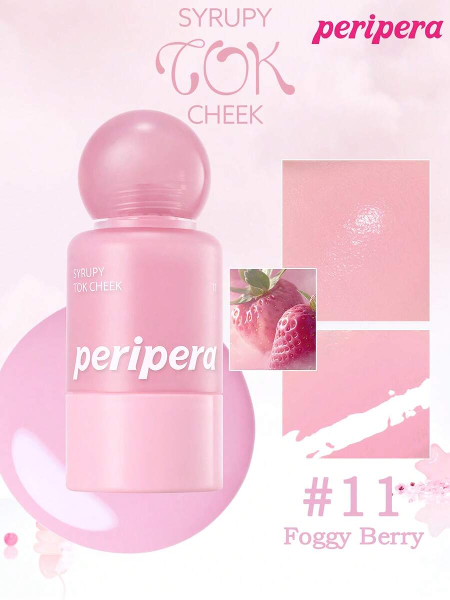 Peripera K-Beauty SYRUPY TOK CHEEK 液體腮紅，奶油腮紅質地，打造自然發光妝效，觸感滑順，自然妝感