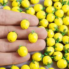 1pc/4pcs Cute & Fashionable Glass Vegetable & Fruit 3D Pendant Charms, Strawberry, Pineapple, Grape, Suitable For Necklace, Earrings, DIY Jewelry Making - Picture - View 39