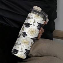 1pc/5pcs 30oz Stainless Steel Insulated Coffee Mug With Graduation Cap And Certificate Gold Foil Print. Ideal For Graduation Season, This Lightweight And Portable Cup Features An Built-In Handle To Keep Coffee Warm. Suitable For Office, Camping Or Travel; Applicable For Work, Study, Fitness And Daily Use - A Cup For All Seasons. - Multicolor - View 5