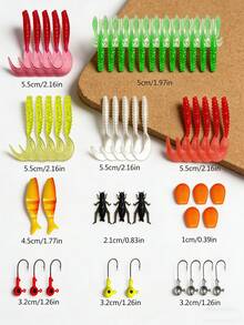 GOTURE 5-Color Soft Worm Fishing Lure Set, TPE High Elasticity Anti-Bite Bionic Maggot Lure, 5 Worm Tails + 3 Lead Heads + 3 Soft Worms, Suitable For Freshwater Lakes, Rivers - Widely Used For Bass, Trout, Perch - Multicolor - View 5