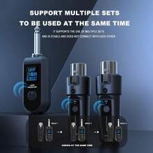 K-006 Wireless Microphone Transmitter & Receiver, XLR Microphone Wireless System, Rechargeable Wireless Microphone Adapter For Mixer, Dynamic Microphone, Electric Guitar Bass, Live Streaming Mixer, Equipped With Rechargeable Battery DC3.7V/200mAH - one-size - View 5