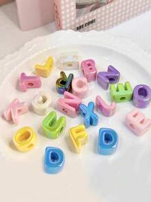 20/50 hạt acrylic nhiều màu sắc kiểu dáng ngẫu nhiên hình mặt trời, 26 chữ cái tiếng Anh sáng tạo được nâng cấp, hỗn hợp 10 màu, hạt có lỗ, bộ nguyên liệu DIY - Kiểu dáng thời trang, có thể dùng để làm vòng tay, vòng cổ, móc khóa, vòng cổ cho thú cưng, v.v. - Nhiều màu - Xem 12