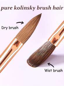 Cọ vẽ móng tay chuyên nghiệp bằng lông Kolinsky, cán gỗ chắc chắn, thích hợp để thoa bột acrylic và làm móng tại nhà - Dụng cụ cần thiết cho salon và tự làm móng nghệ thuật. - Nhiều màu - Xem 2