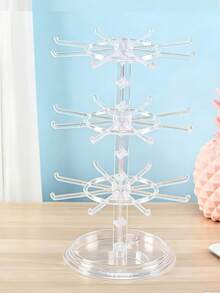 Rotatable Storage Rack Keychain Display Rack Desktop Jewelry Rack With Tray For Necklace Earrings Bracelets Glasses Jewelry Accessories Storage Vanity Key Holder Storage Display Dorm Rroom Essentials College Back To School Bathroom Room Dorm Decor - Multicolor - View 18