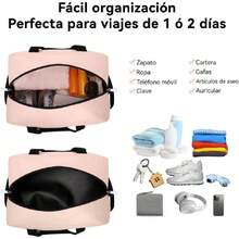Gym Sports Bag, Expandable Travel Bag, Foldable Travel Tote Bag For Men And Women, Waterproof Sports Bag With Compartments For Gym (Light Green-03), 4346100 - 黑與白 - 查看 3