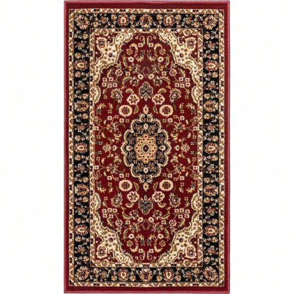Barclay Collection Medallion Kashan Red 2x4 (2'3\ X 3'11\) Area Rug - Stain & Fade Resistant - Traditional Red Rug For Living Room & Bedroom - Easy To Clean