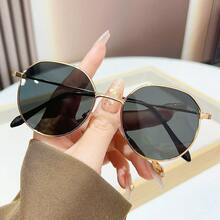 1 chiếc kính thời trang nữ gọng kim loại bất đối xứng, phong cách đường phố tối giản, đa năng, phù hợp với trang phục thường ngày. - Nhiều màu - Xem 8