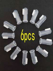 4支/6支装宠物牙刷，狗狗牙刷，猫咪牙刷，狗狗牙刷套装，狗狗指套牙刷，用于清洁猫狗牙齿，幼犬牙刷，宠物牙齿护理 - 查看 7