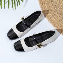 JiaYunNvXie Zapatos tipo Mary Jane vintage con correa, zapatos planos de cuero pequeños de talla grande para uniforme - Chantilly - Ver 11