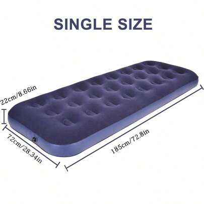 Colchón inflable - Cama inflable de PVC duradera para camping, cama inflable portátil plegable para una persona, adecuada para uso interior y exterior, jardín, camping, senderismo y actividades al aire libre