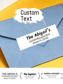 100-1000张 0.75英寸*2.5英寸标签 个性化回邮地址标签 个性化地址标签 - 定制地址贴纸（黑白） 封条 精致、时尚、现代、简约 多功能、精致、时尚、独特，适用于情人节、婚礼、乔迁、节日日历、墙纸贴纸 - 黑與白 - 查看 3