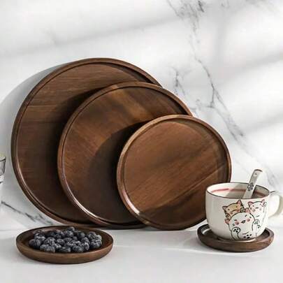 Khay gỗ tròn, khay phục vụ, khay gỗ, khay đựng thức ăn, khay phòng tắm, khay trang trí nhà cửa, khay đựng trang sức, khay đựng tráng miệng, bánh mì, sushi, trái cây, khay đựng tách cà phê và trà.