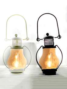 1pc Iron Candle Holder With Glass Cover, Small Horse Lamp Crafts, Creative Kerosene Lamp, Versatile Use - Multicolor - View 11