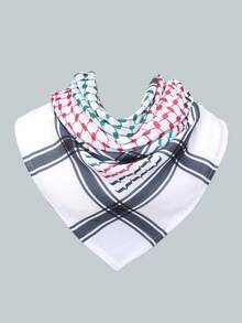 1pc Printed Alpha Head Scarf, Arabic Headscarf, Dubai Headwrap, Desert Handkerchief Shawl - Multicolor - View 12