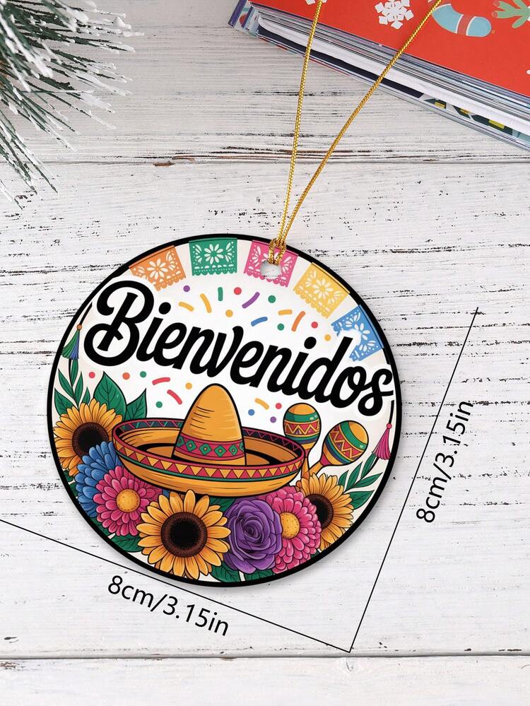 Cinco De Mayo Acrylic Hanging Decor, Sombrero, Lollipop, Sunflower Pattern, Classic Party Decoration - Multicolor - View 6