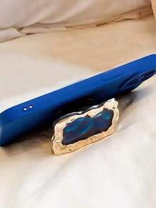 1个方形蓝宝石郁金香珍珠气囊手机支架，创意背装式夏季风格手机配件 - 彩色 - 查看 4