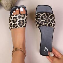 2026 Summer New Leopard Print Flat Slide Sandals, Fashionable And Personalized - Leopard - View 5
