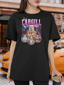Women's T-Shirts Jade Cargill Bootleg T-Shirt For Combat Sports Pro Wrestling Raw Smackdown Sport - màu đen - Xem 1
