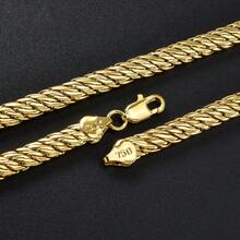 2pcs 18K Gold Color Chain Necklace, Waterproof Minimalist Clavicle Necklace For Women, Daily Wear - Gold 2 - View 2