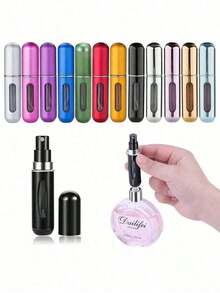 1pcs Refillable Perfume Atomizer Spray Bottle, Single Pack, Shiny Pink Fragrance Bottle Sprayer Pump Storage Container For Travel, Living Room, Bedroom, Bathroom Home Decor, Wedding, Party, Birthday, Men's Gift, Mom Dad Friend, New Year, Accessory, Fun Gift Easy To Carry Around Cosmetic And Perfume Refill Bottle - Randomly 1pcs - View 9