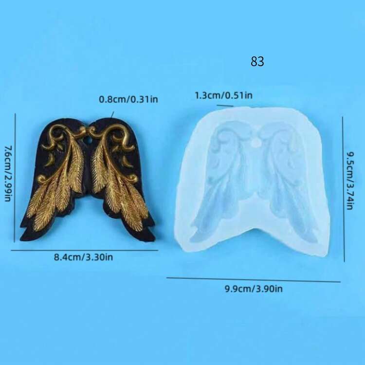 1 khuôn silicon làm đá thơm hình cánh thiên thần, khuôn trang trí đá thơm thủ công DIY, nhiều kiểu dáng, chống dính và dễ lấy ra khỏi khuôn. - Trắng - Xem 2