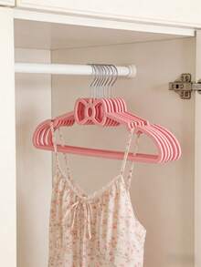 10pcs Pink Butterfly Shaped Plastic Hangers, Creative Student Dorm Clothes Drying Rack, Cute Non-Slip Clothing Hanger - Multicolor - View 3