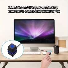 YAIUZGOO 适用于电脑、网吧台式电脑的外置桌面电源开关，电源按钮延长线，加长电源按钮，电脑主板电源/重启按钮延长线 - 查看 4