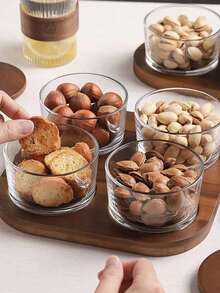 Đĩa đựng trái cây bằng thủy tinh thiết kế mới, khay đựng trái cây khô bằng gỗ kiểu Nhật sáng tạo, đĩa đựng trái cây cho bàn trà gia đình. - Nhiều màu - Xem 2