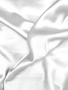 1 pieza de tela de satén blanco suave y sedoso, adecuado para vestidos de novia, textiles para el hogar, costura DIY - Blanco - Ver 3