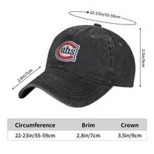 Chicago Cubs Logo Washed Denim Baseball Cap For Adults, Adjustable Baseball Cap Cotton Denim Dad Hat - 黑色 - 查看 6