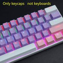 ABS Material, OEM Height, Purple, Pink And White Dual-Color Injection Molding Keycaps With Transparent Characters. Suitable For MX Switches. 6.25U Spacebar Size. Includes Keycaps Only, No Keyboard Body. Comes With Keycap Puller Tool. - View 2