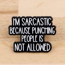 “我看不到任何好处”珐琅徽章，趣味黑色短语胸针翻领别针徽章，可别在背包、服装配饰、时尚珠宝或作为朋友礼物 - 黑色 - 查看 6