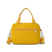 Bolso de mujer, mochila con cremallera y múltiples bolsillos, bolso de hombro impermeable de nailon, monedero - Amarillo - Ver 4