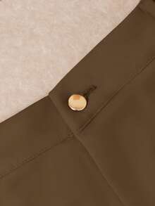 HOMEYEE Pantalon rétro décontracté pour femmes, élégant pour les vacances, le travail et l'usage quotidien, tailles grandes - Tabac - Voir 3