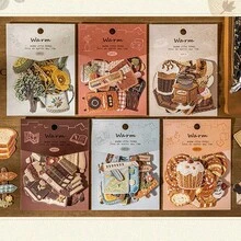 30pcs/Pack Vintage Embossed Knit Texture Warm Stickers, Suitable For Scrapbooking, Planner, Album, Notebook, Desktop Decor, DIY Crafts - A - View 8