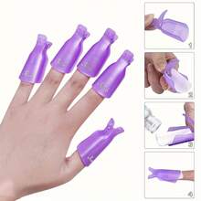 10个高效塑料卸甲夹 - 适用于卸除凝胶指甲油 - 使用方便，温和不伤指甲，便于携带 - 無色 - 查看 5