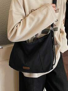 Retro Washed Canvas Bag, Single Shoulder And Dual Shoulder Multifunctional Crossbody Bag, With A Lazy And Relaxed Design - Multicolor - View 1