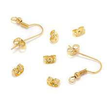 100/200个不锈钢蝴蝶扣耳塞，DIY耳夹，耳环，耳钉，珠宝配件 - 彩色 - 查看 5